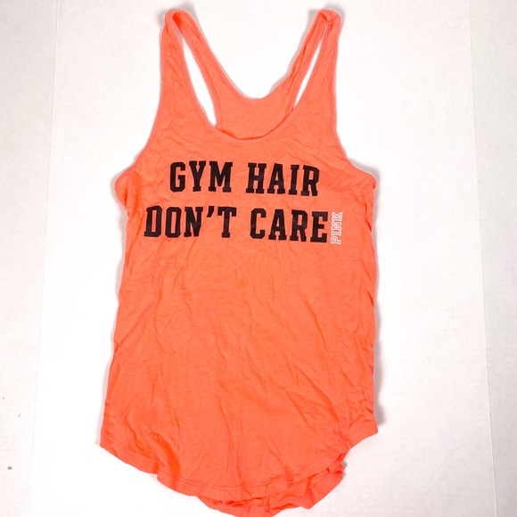 PINK Victoria's Secret Tops - Victoria’s Secret pink gym hair don’t care tank